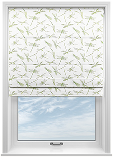 Dragonflies, Green - Twist&Fit Roman Blind